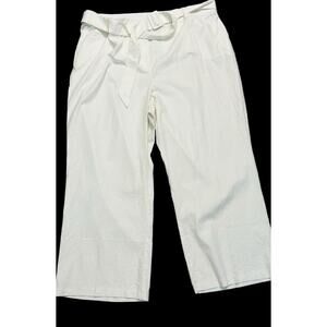 Lane Bryant Wide Leg Linen‎ Blend Pants 28R White Pants NWT